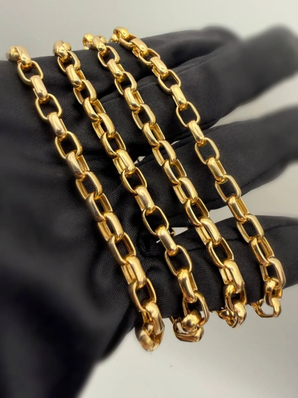 UnoAerre Italy 14k Solid Yellow Gold Cable Link Chain Unisex Necklace 29” 5mm